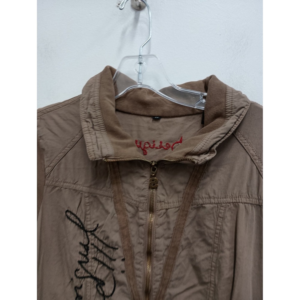 VTG Y2K Desigual Artsy Dress Jacket Womens Large Brown Ombre Boho Embroidered - Picture 2 of 12